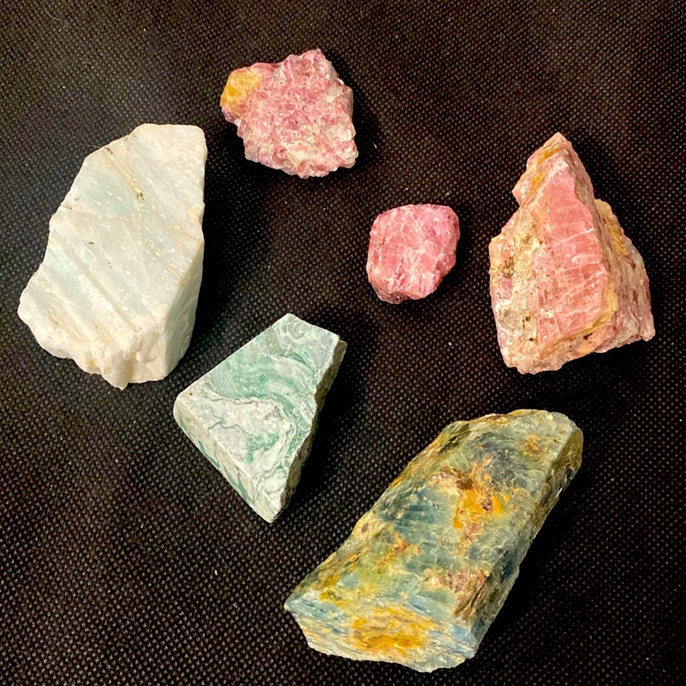 Vintage Madagascar Genuine Healing Spiritual Crystals - set of 6